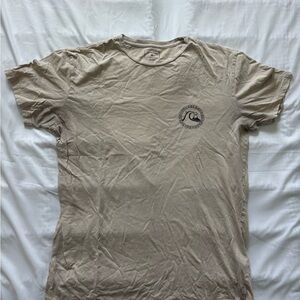 Quiksilver Men's Tan Short Sleeve Logo Tee